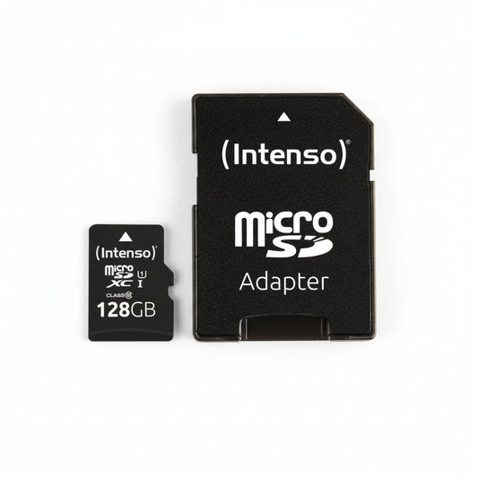 Intenso 3424491. 128 GB. MicroSD. Klasa 10. UHS-I. Klasa 1 (U1). Otporno na temperaturu. Otporno na udarce. Vodootporno. Otporno na rendgenske zrake.