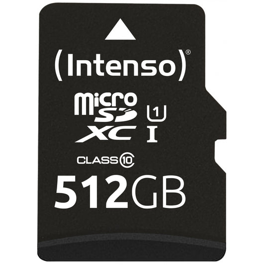 Intenso microSD 512GB UHS-I Perf CL10 | Performanse. 512 GB. MicroSD. Klasa 10. UHS-I. Klasa 1 (U1). Otporno na udarce. Otporno na temperature. Vodootporno. Otporno na rendgenske zrake.