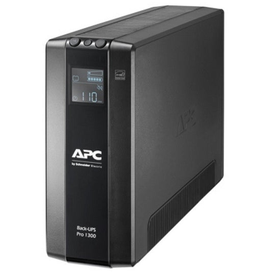 APC Back-UPS Pro BR 1300 VA. 8 izlaza. AVR. LCD interfejs. Linijski interaktivni. 1.3 kVA. 780 W. Sinusni talas. 176 V. 294 V