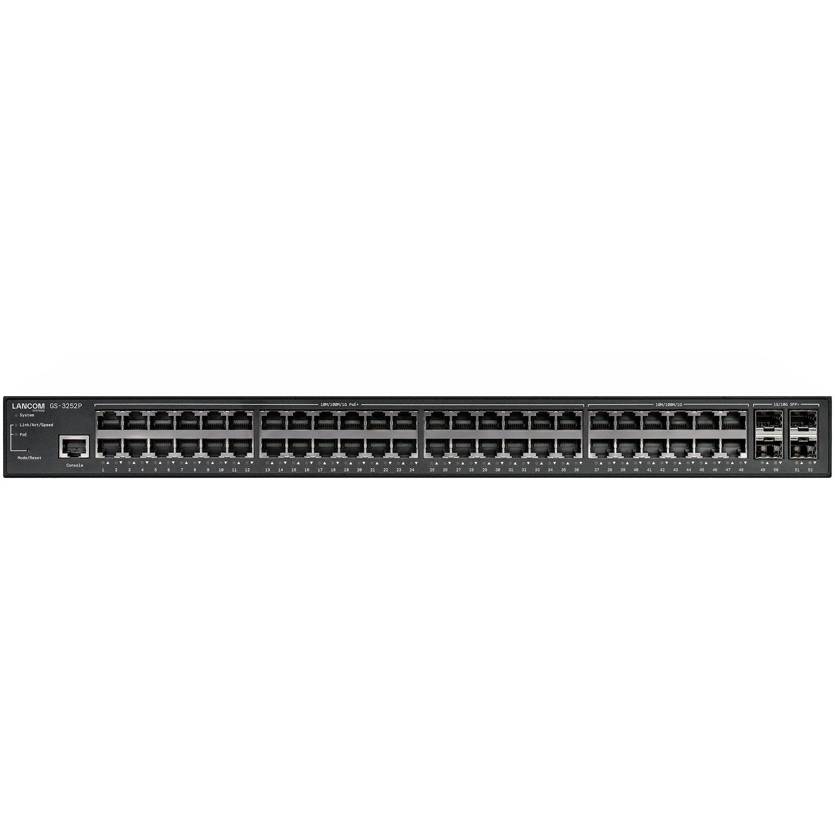 LANCOM GS-3252P. Upravljani. L3. Gigabit Ethernet (10/100/1000). Napajanje preko Etherneta (PoE). Montaža u rack. 1U