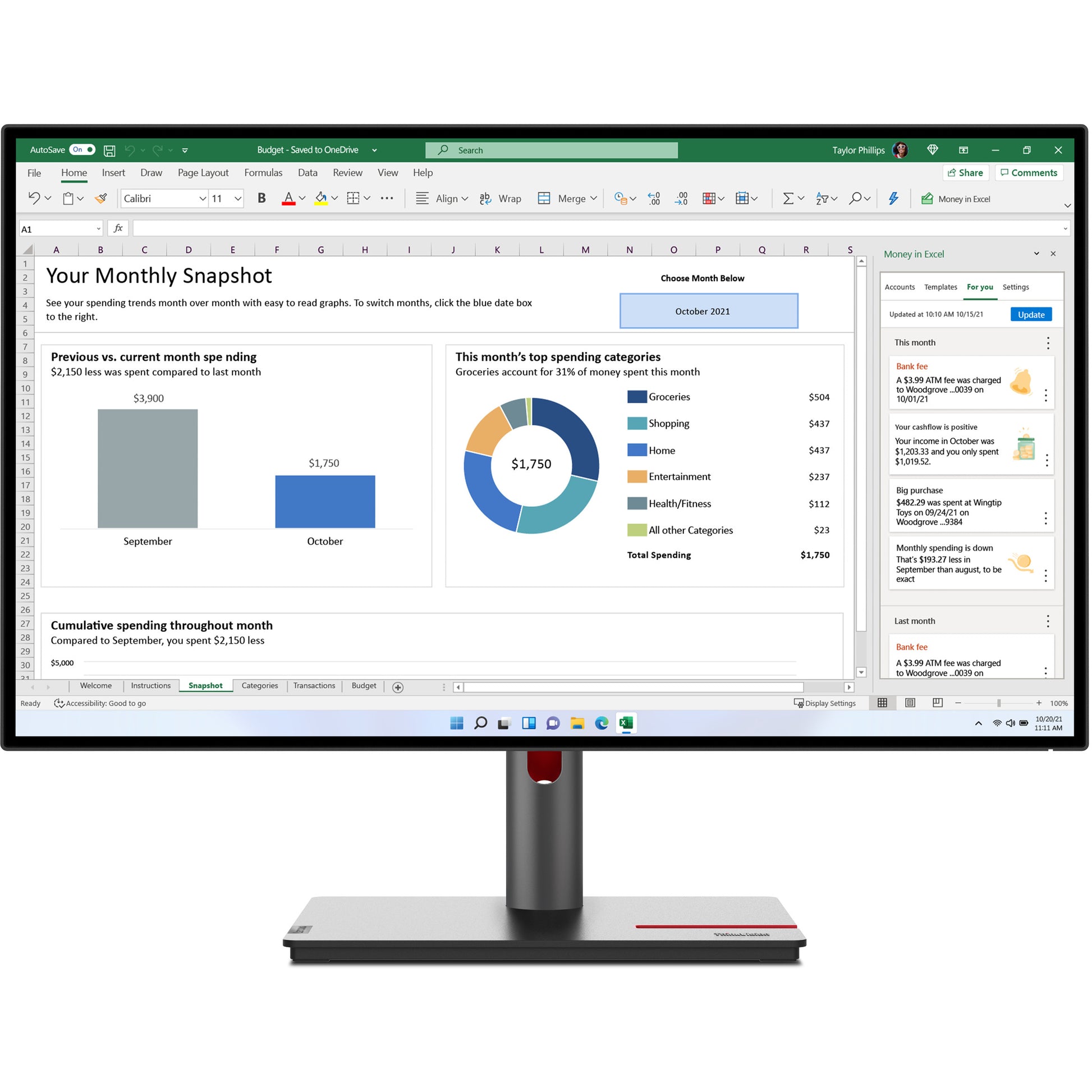 Lenovo ThinkVision P27h-30. 68,6 cm (27"). 2560 x 1440 piksela. Quad HD. LCD. 6 ms. Crni