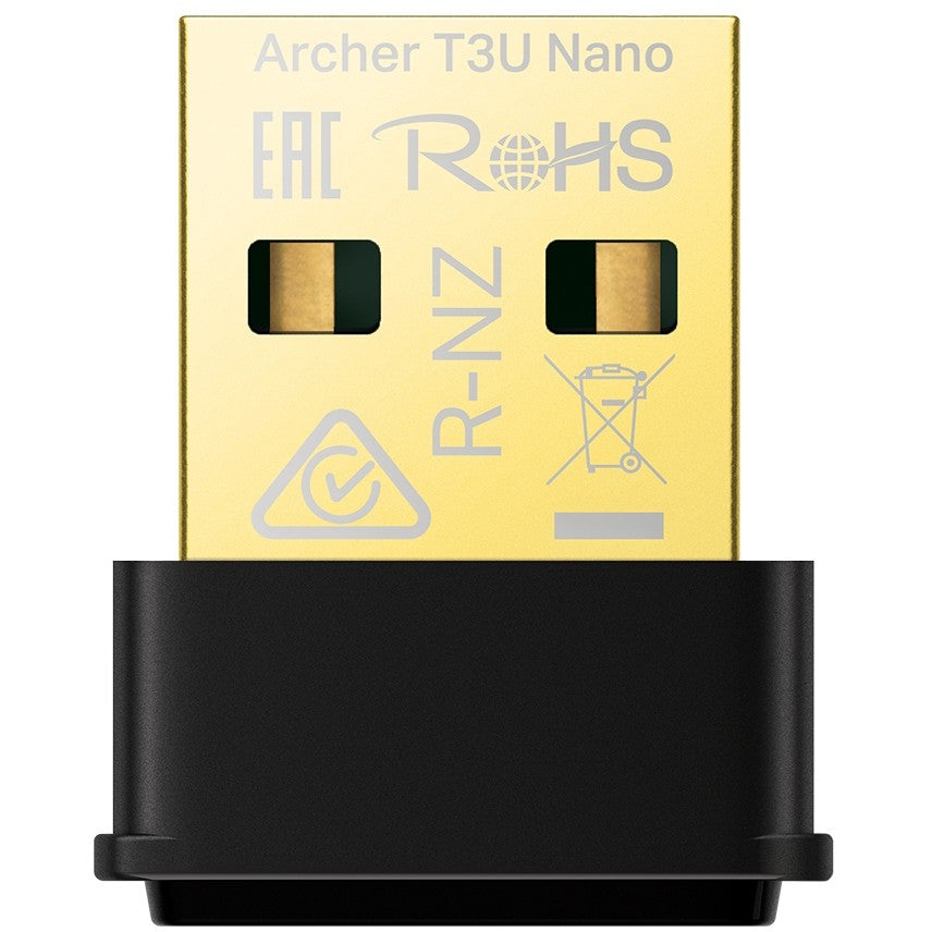 TP-Link AC1300 Nano bežični MU-MIMO USB adapter. Bežični. USB. WLAN. Wi-Fi 5 (802.11ac). 1267 Mbps. Crni