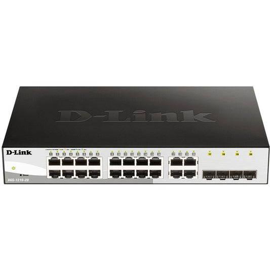 D-Link DGS-1210-20. Upravljani. L2. Gigabit Ethernet (10/100/1000). Puni dupleks. Montaža u rack. 1U
