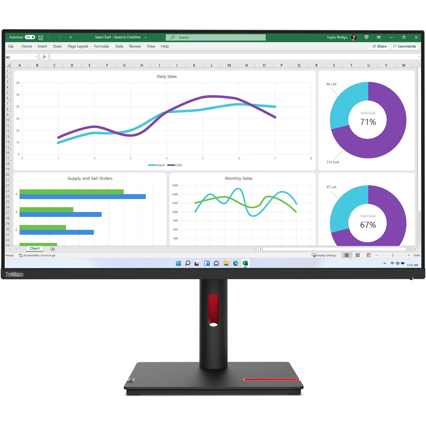 Lenovo ThinkVision T32h-30. 80 cm (31,5"). 2560 x 1440 piksela. Quad HD. LED. 6 ms. Crni