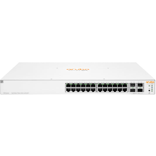 HPE Aruba Networking Instant On 1930 24G Class4 PoE 4SFP/SFP+ 370W. Upravljani. L2+. Gigabit Ethernet (10/100/1000). Napajanje preko Etherneta (PoE). Montaža u rack. 1U