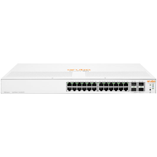 HPE Aruba Networking Aruba Instant On 1930 24G Class4 PoE 4SFP/SFP+ 195W. Upravljani. L2+. Gigabit Ethernet (10/100/1000). Napajanje preko Etherneta (PoE). Montaža u rack. 1U