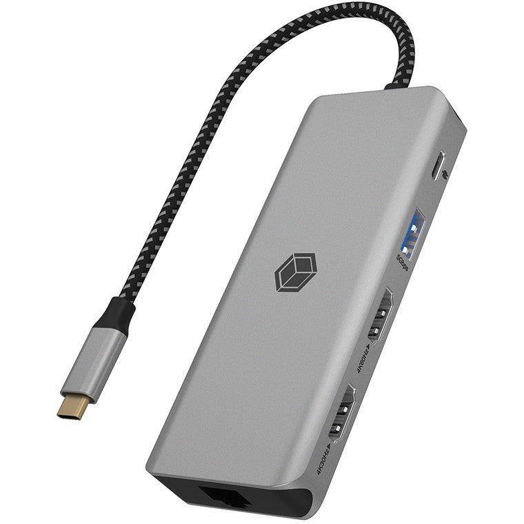 ICY BOX IB-DK4012-CPD. 9 u 1 USB Type-C® priključna stanica za laptop. 2xHDMI. Žični. USB 3.2 Gen 1 (3.1 Gen 1) Type-C. 100W. 1.4/2.0. 1000 Mbps. 10BASE-T. 100BASE-T. 1000BASE-T