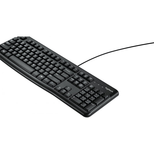 Logitech K120. Puna veličina (100%). Žični. USB. QWERTY. Crna.