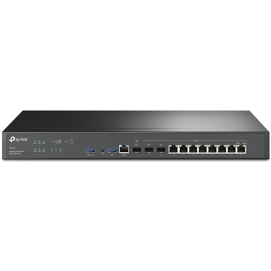 TP-Link Omada 10Gbps VPN ruter. Ethernet WAN. Gigabit Ethernet. Crni