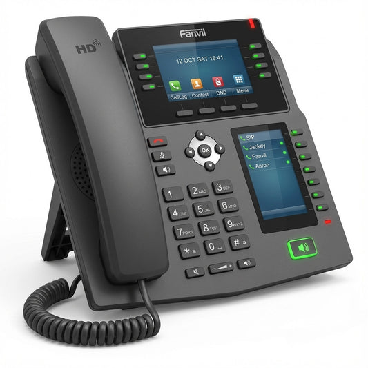 Fanvil X4U. IP telefon. Crni. Žični telefon. 12 linija. LCD. 7,11 cm (2,8").