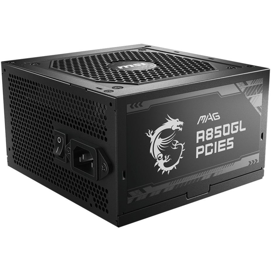 MSI MAG A850GL PCIE5. 850 W. 100 - 240 V. 47 - 63 Hz. 8 A. 4 A. Aktivno