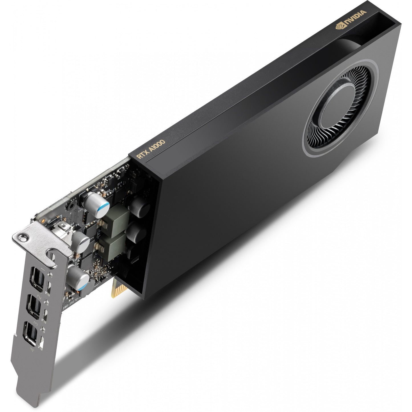 PNY RTX A1000. RTX A1000. 8GB. GDDR6. 128 bita. 7680 x 4320 piksela. PCI Express x8 4.0