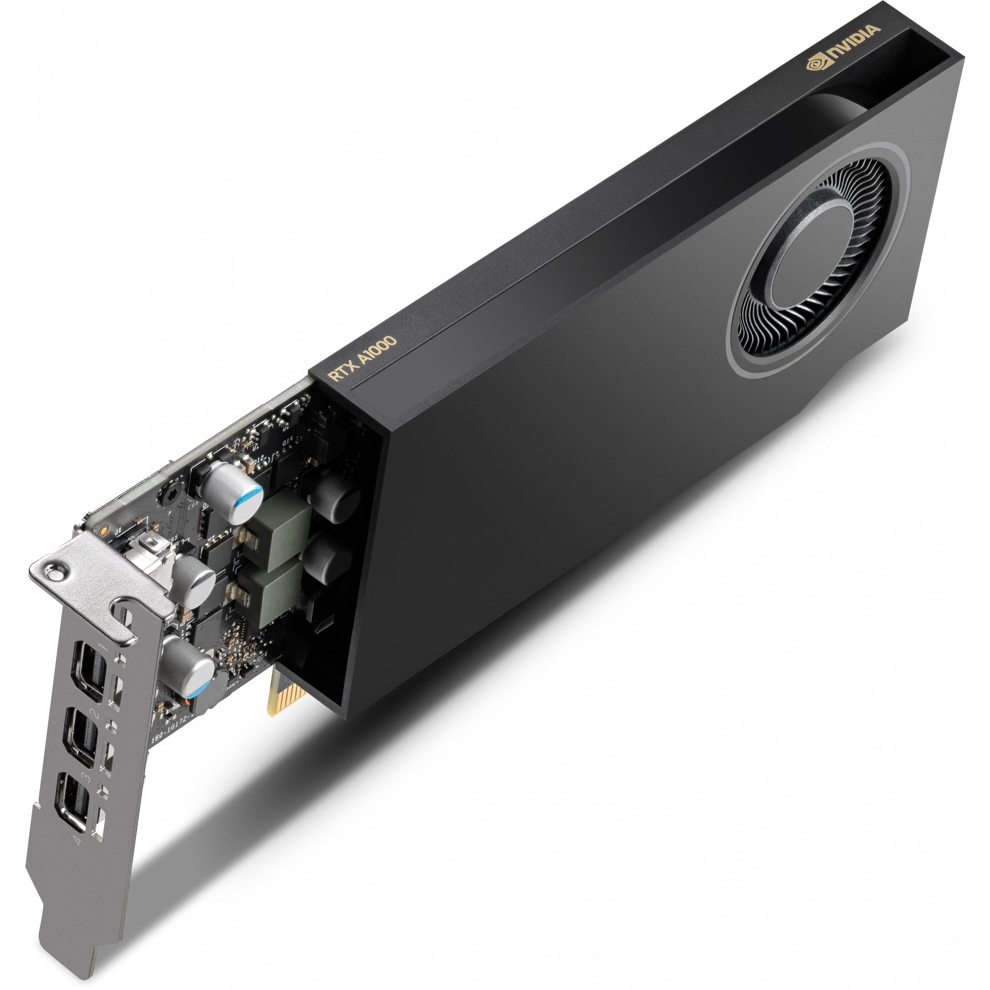 PNY RTX A1000. RTX A1000. 8GB. GDDR6. 128 bita. 7680 x 4320 piksela. PCI Express x8 4.0