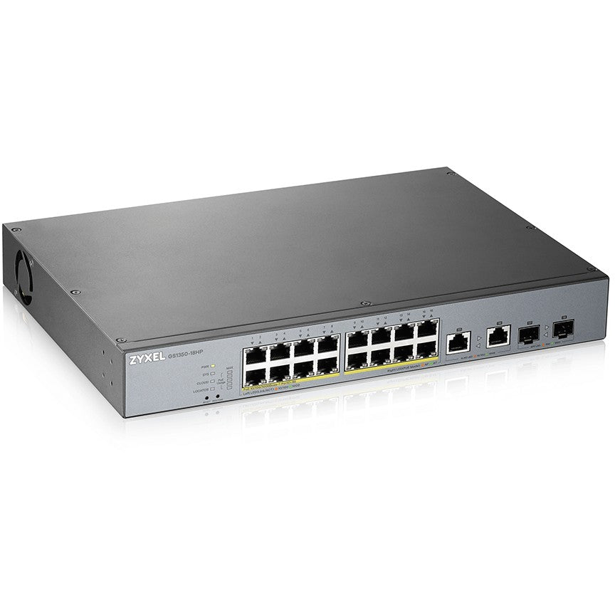 Zyxel GS1350-18HP-EU0101F. Upravljani. L2. Gigabit Ethernet (10/100/1000). Napajanje preko Etherneta (PoE). Montaža u rack.