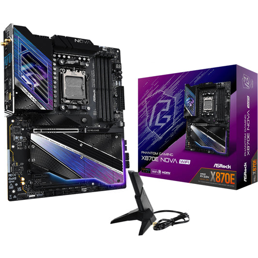 Asrock MK X870E NOVA WIFI. AMD. Podnožje AM5. AMD Ryzen 7000 serija. AMD Ryzen 8000 serija. AMD Ryzen 9000 serija. DDR5 SDRAM. 256GB. DIMM