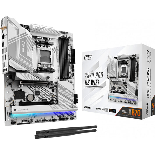 Asrock X870 Pro RS WiFi. AMD. Podnožje AM5. AMD Ryzen 7000 serija. AMD Ryzen 8000 serija. AMD Ryzen 9000 serija. DDR5 SDRAM. 256GB. DIMM
