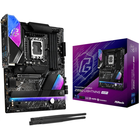 Asrock Z890 Lightning WiFi. Intel. LGA 1851 (Socket V1). Intel Core Ultra (Serija 2). DDR5 SDRAM. 256GB. DIMM