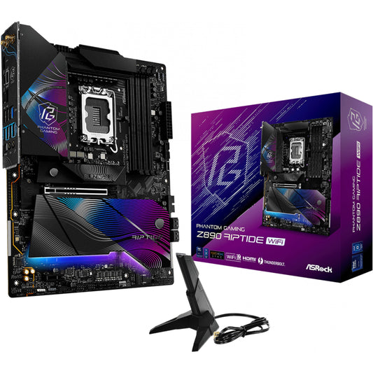 Asrock Z890 Riptide WiFi. Intel. LGA 1851 (Socket V1). Intel Core Ultra (Serija 2). DDR5 SDRAM. 256GB. DIMM
