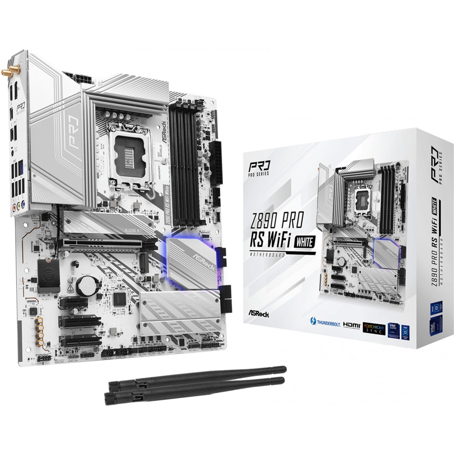 Asrock Z890 Pro RS WiFi bijela. Intel. LGA 1851 (Socket V1). Intel Core Ultra (Serija 2). LGA 1851. DDR5 SDRAM. 256GB