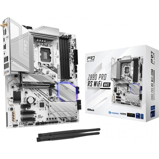 Asrock Z890 Pro RS WiFi bijela. Intel. LGA 1851 (Socket V1). Intel Core Ultra (Serija 2). LGA 1851. DDR5 SDRAM. 256GB