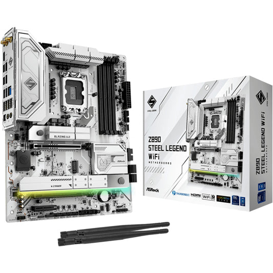 Asrock Z890 Steel Legend WiFi. Intel. LGA 1851 (Socket V1). Intel Core Ultra (Serija 2). DDR5 SDRAM. 256GB. DIMM