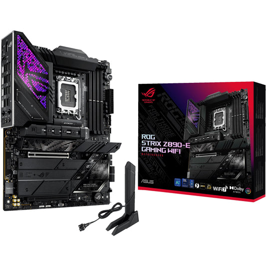 ASUS ROG STRIX Z890-E GAMING WIFI. Intel. LGA 1851 (Socket V1). Intel Core Ultra (Serija 2). DDR5 SDRAM. 192GB. DIMM