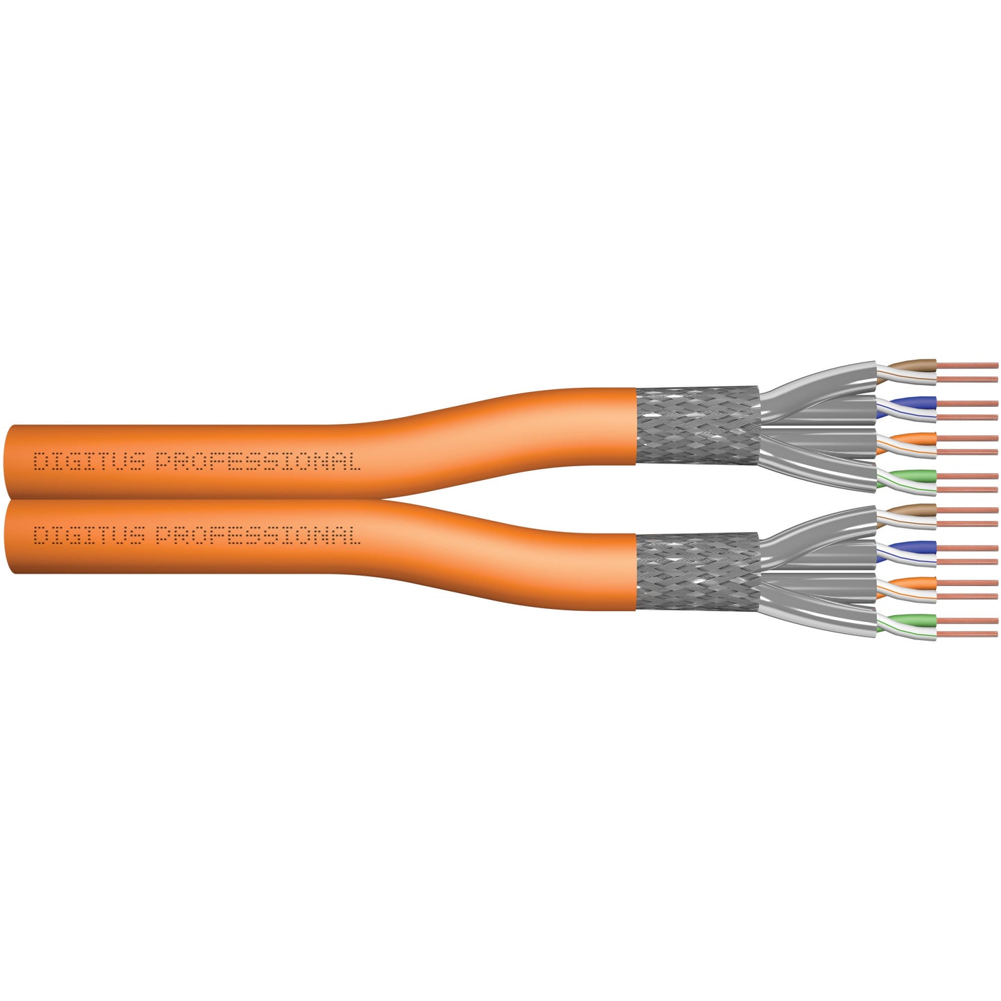 Digitus CAT 7 S/FTP podatkovni kabel - instalacijski kabel. 100 m. Duplex. Dca-s2. d1. a1. 100 m. Cat7. S/FTP (S-STP). Narančasti