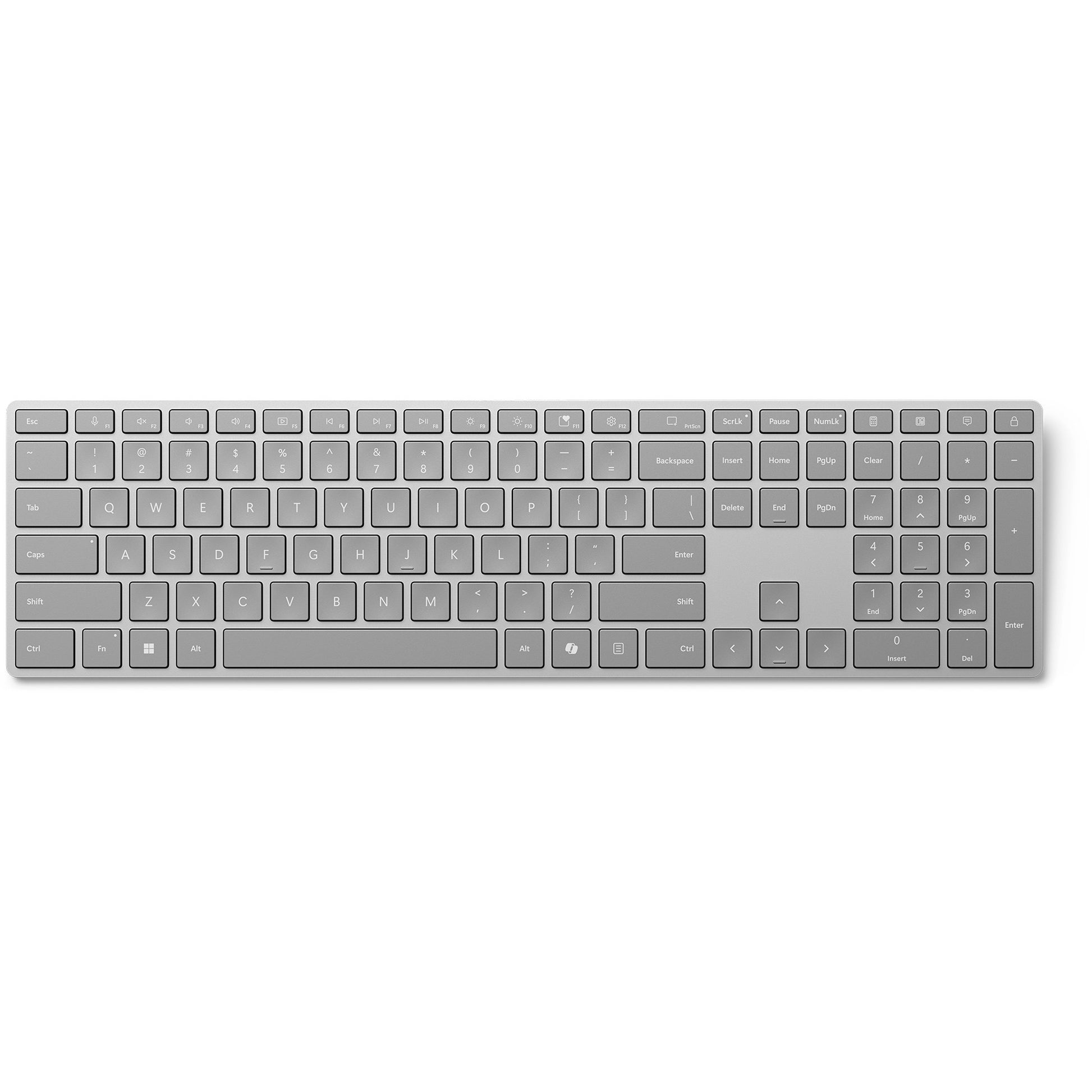 Microsoft Surface tastatura (2. izdanje). Puna veličina (100%). Bežična. Bluetooth. QWERTY. Siva.