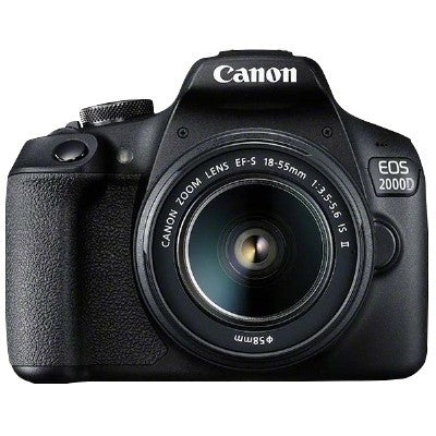 Canon EOS 2000D BK 18-55 IS II EU26. 24.1MP. 6000x4000 piksela. CMOS. Full HD. Crni