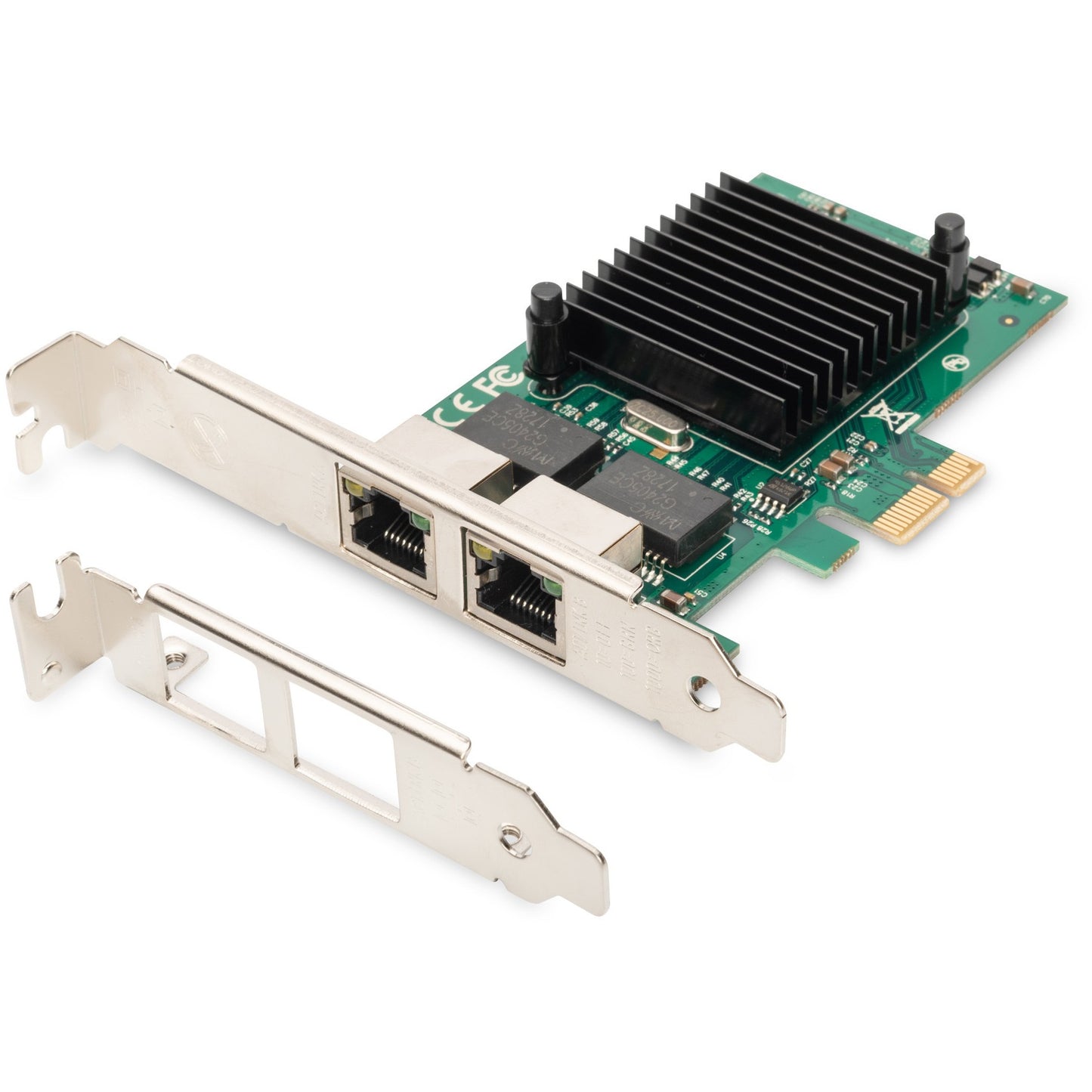 Digitus 2-portna gigabitna Ethernet mrežna kartica. RJ45. PCI Express. Intel čipset. Ugrađeno. Žično. PCIe. Ethernet. 1000 Mbps