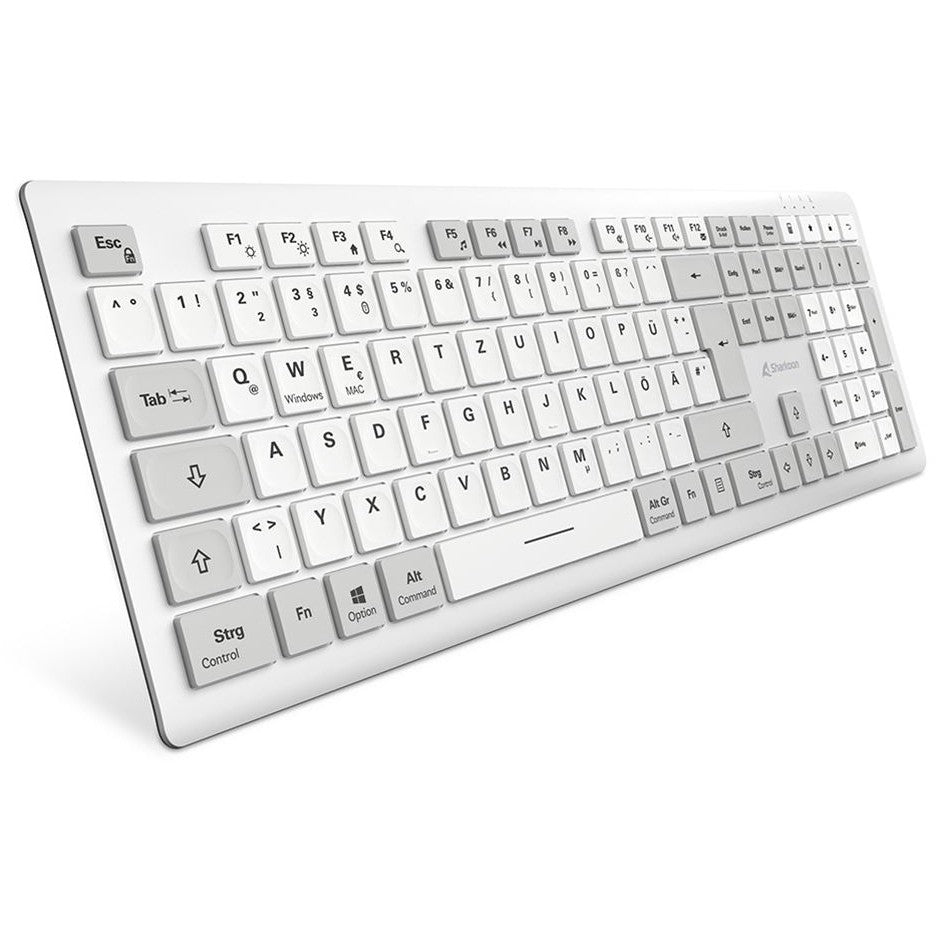 Sharkoon OfficePal K30W bijela. Bežična. USB. Makazasti prekidač. QWERTZ. Bijela.