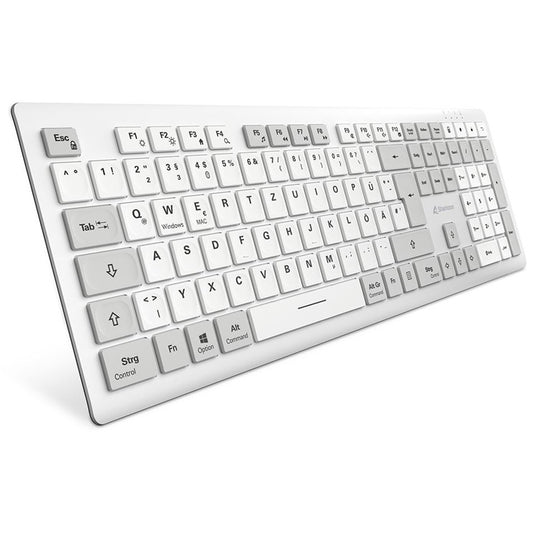 Sharkoon OfficePal K30W bijela. Bežična. USB. Makazasti prekidač. QWERTZ. Bijela.