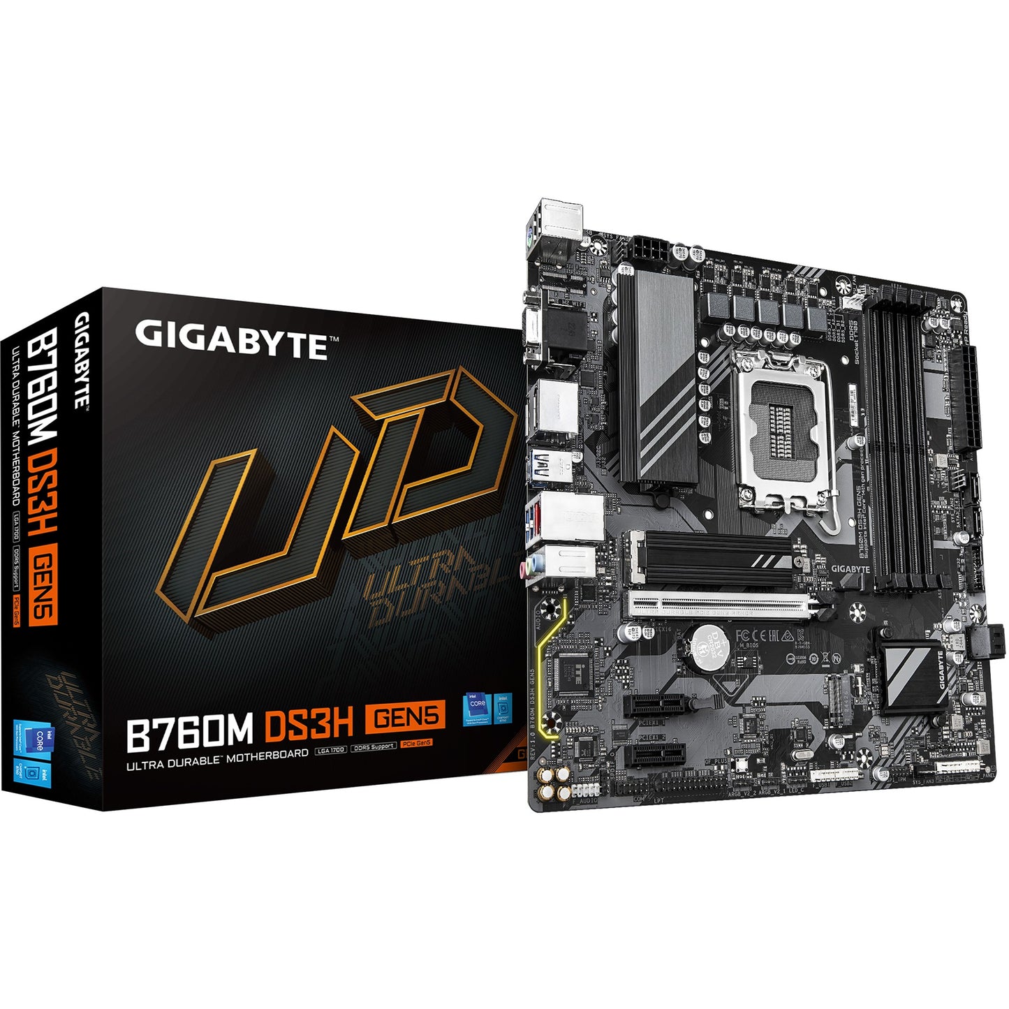 GIGABYTE B760M DS3H GEN5 matična ploča – Podržava Intel Core procesore 14. generacije. 6+2+1 fazni digitalni VRM. Do 5600 MHz DDR5. 2 x PCIe 4.0 M.2. 2.5GbE LAN. USB 3.2 Gen2. Intel. LGA 1700. Intel® Celeron®. Intel Core i3 12. generacije. Intel Core i3 13. generacije. Intel Core i3 14. generacije. Intel.... LGA 1700. DDR5-SDRAM. 256 GB