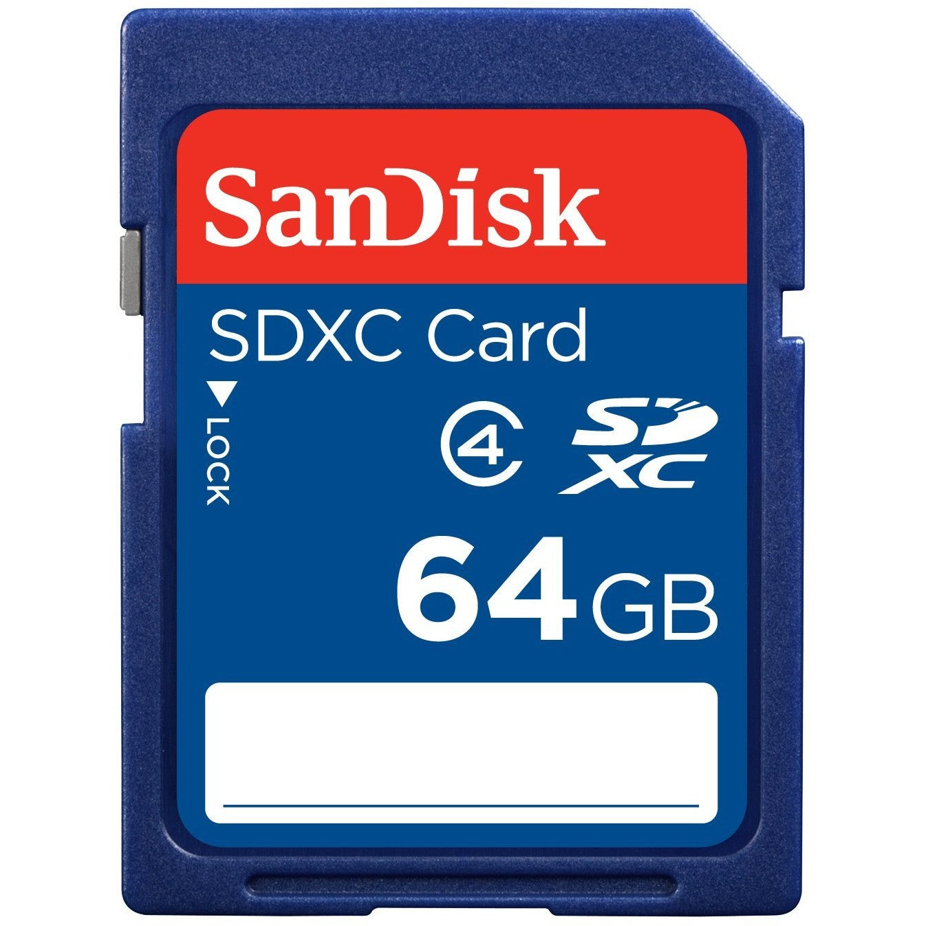 SanDisk 64GB SDXC. 64 GB. SDXC. Klasa 4. Otporno na udarce. Vodootporno. Plava.