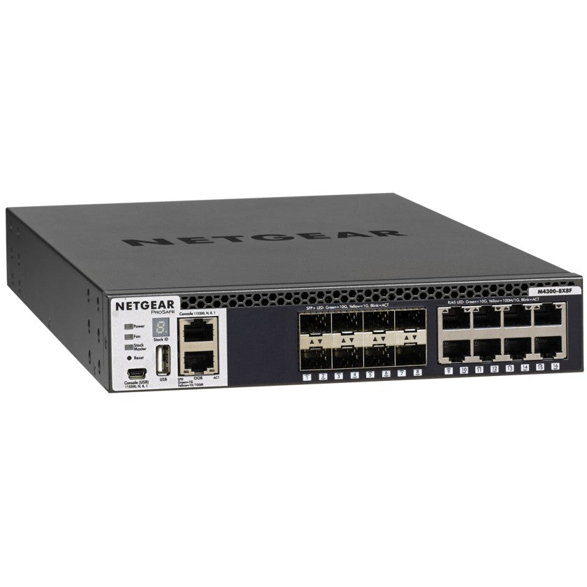 NETGEAR M4300-8X8F. Upravljani. L3. 10G Ethernet (100/1000/10000). Montaža u rack. 1U