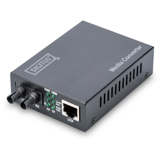 Digitus Fast Ethernet Media Converter. RJ45 / ST. 100Base-TX. 100Base-FX. IEEE 802.3. IEEE 802.3u. Brzi Ethernet. 10.100 Mbps. Pun. Pola.