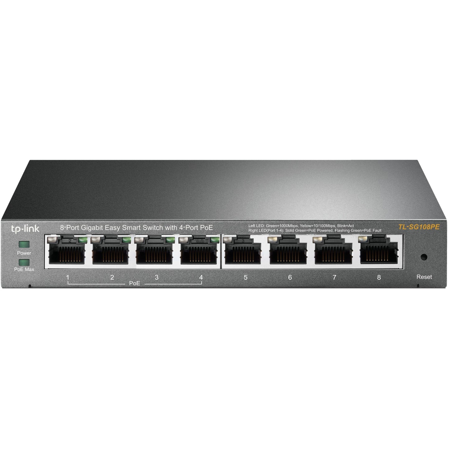 TP-Link 8-portni gigabitni Easy Smart prekidač sa 4 PoE+ porta. Upravljani. L2. Gigabit Ethernet (10/100/1000). Napajanje preko Etherneta (PoE)