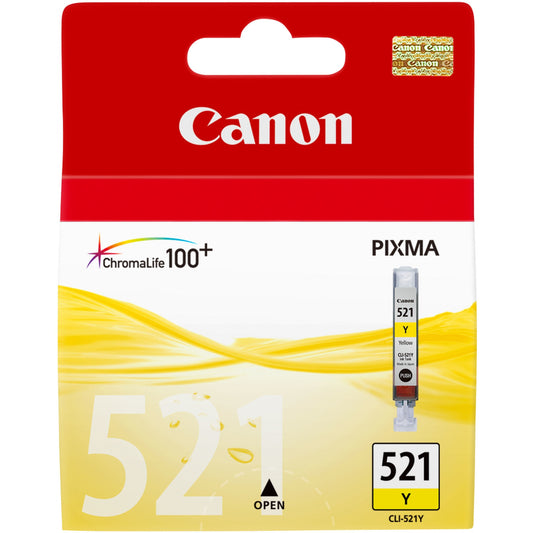 Canon CLI-521Y žuta tinta. Žuta. Tinta na bazi pigmenta. 1 komad. Pojedinačno pakovanje.