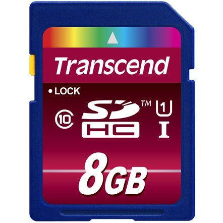 Transcend TS8GSDHC10U1. 8GB. SDHC. Klasa 10. MLC. 90MB/s. Klasa 1 (U1)
