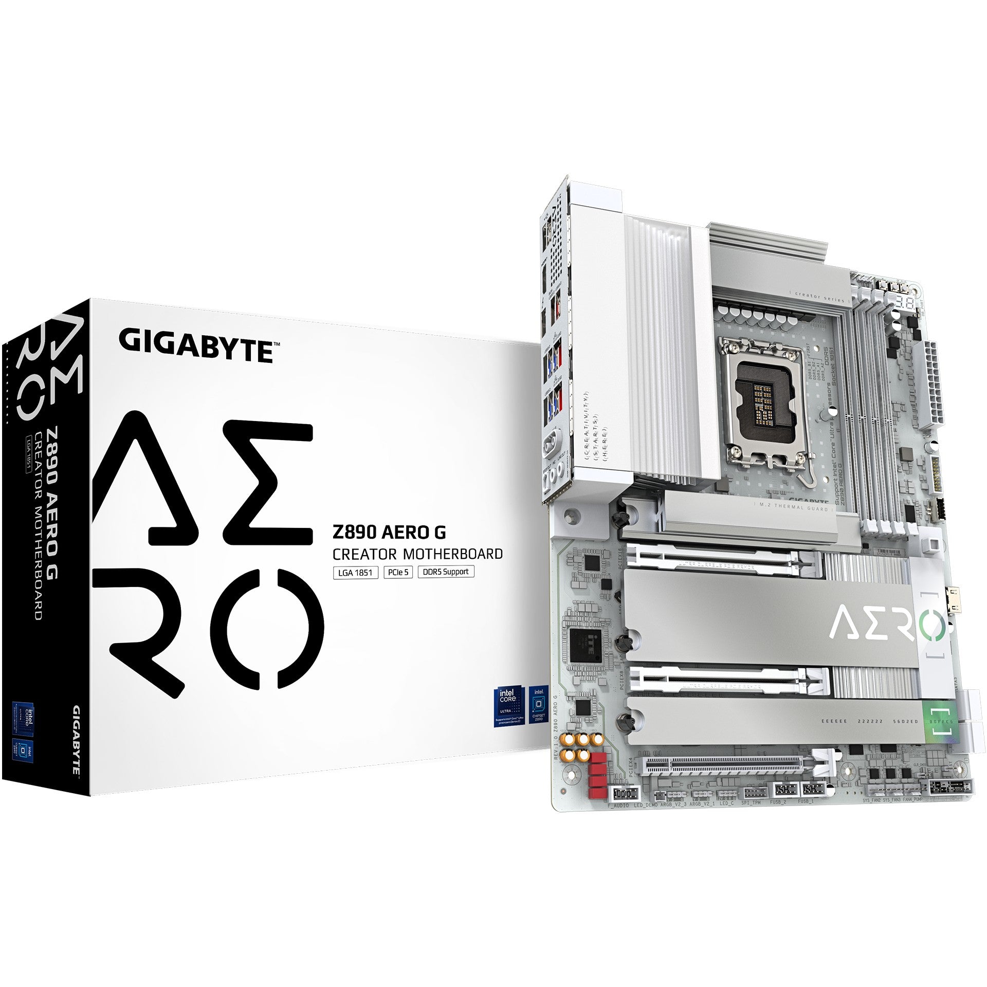 GIGABYTE Z890 AERO G matična ploča - Podržava Intel Core Ultra (Serija 2) procesore. 16+1+2 fazni VRM. Do 8800MHz DDR5 (OC). 1x PCIe 5.0 + 4x PCIe 4.0. Wi-Fi 7. 2.5GbE LAN. Thunderbolt 4. Intel. LGA 1851 (Socket V1). Intel Core Ultra (Serija 2). LGA 1851. DDR5 SDRAM. 256 GB
