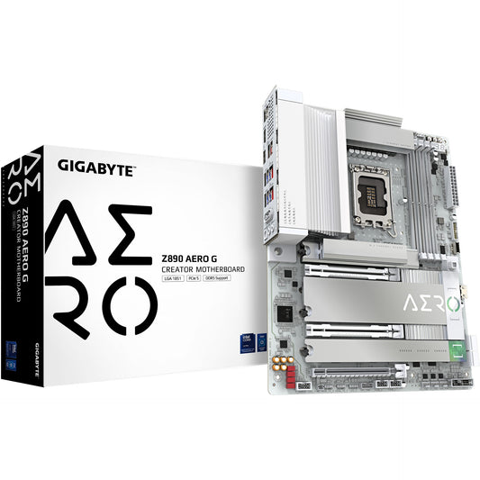GIGABYTE Z890 AERO G matična ploča - Podržava Intel Core Ultra (Serija 2) procesore. 16+1+2 fazni VRM. Do 8800MHz DDR5 (OC). 1x PCIe 5.0 + 4x PCIe 4.0. Wi-Fi 7. 2.5GbE LAN. Thunderbolt 4. Intel. LGA 1851 (Socket V1). Intel Core Ultra (Serija 2). LGA 1851. DDR5 SDRAM. 256 GB
