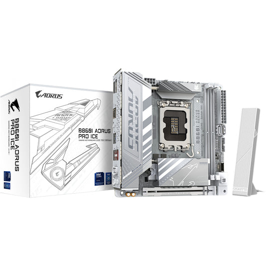 GIGABYTE B860I AORUS PRO ICE matična ploča - Intel Core Ultra procesori. 8+1+2+1 faze VRM. do 9200MHz DDR5. 1xPCIe 5.0 + 1xPCIe 4.0 M.2. 2.5GbE LAN. WIFI 7. Thunderbolt 4. Intel. LGA 1851 (Socket V1). Intel Core Ultra (Serija 1). Intel Core Ultra (Serija 2). LGA 1851. DDR5 SDRAM. 128GB