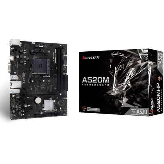 Biostar A520MHP. AMD. Podnožje AM4. AMD Ryzen 3000 serija. AMD Ryzen 4000 serija. AMD Ryzen 5000 serija. Podnožje AM4. DDR4 SDRAM. 64GB
