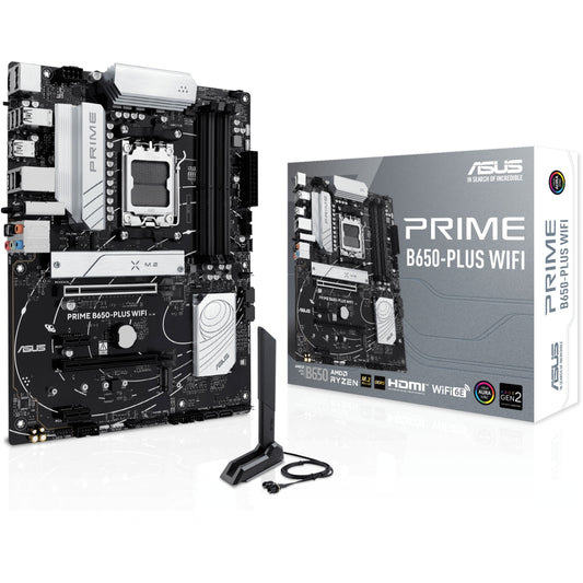 ASUS PRIME B650-PLUS WIFI. AMD. Podnožje AM5. AMD Ryzen 7000 serija. AMD Ryzen 8000 serija. AMD Ryzen 9000 serija. Podnožje AM5. DDR5 SDRAM. 192GB