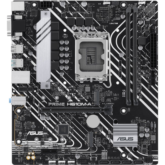 ASUS PRIME H610M-A-CSM. Intel. LGA 1700. Intel® Celeron®. Intel® Core™ i3. Intel® Core™ i5. Intel® Core™ i7. Intel® Core™ i9..... DDR5 SDRAM. 96 GB. DIMM