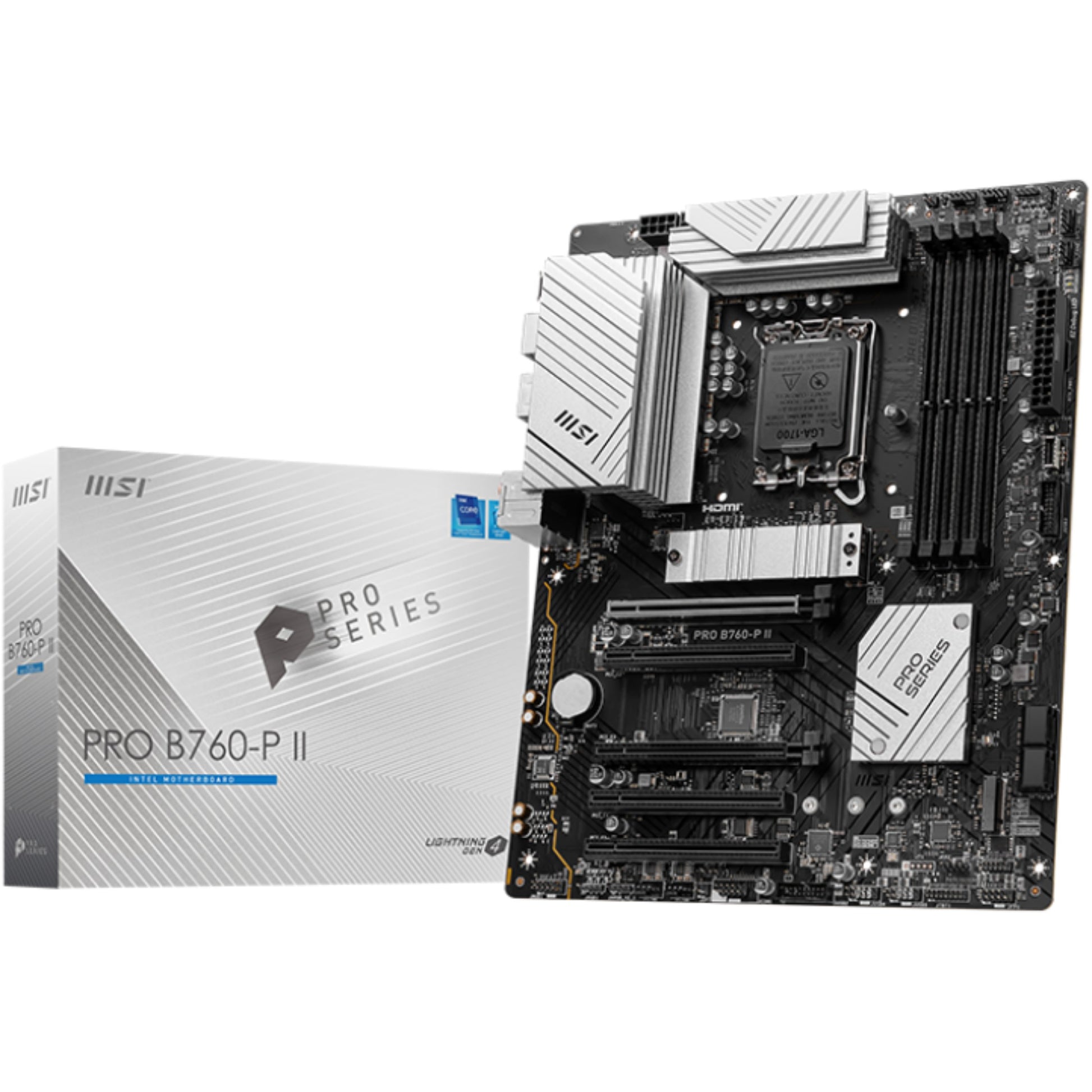 MSI PRO B760-P II. Intel. LGA 1700. Intel® Celeron®. Intel® Core™ i3. Intel® Core™ i5. Intel® Core™ i7. Intel® Pentium® Gold. 256 GB. DDR5-SDRAM. 256 GB