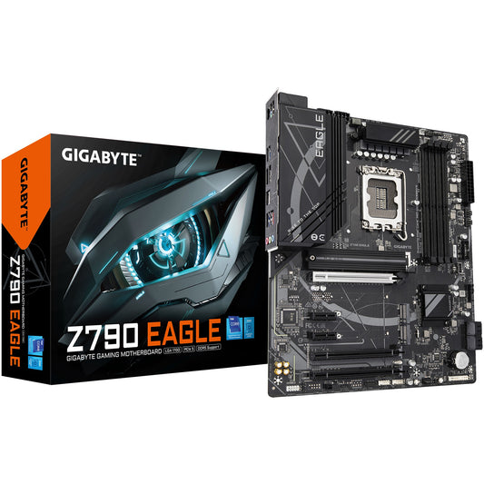GIGABYTE Z790 EAGLE matična ploča - Podržava Intel Core CPU-e 14. generacije. 12+1+1 faze VRM. do 7600MHz DDR5 (OC). 3xPCIe 4.0 M.2. 2.5GbE LAN. USB 3.2 Gen 2. Intel. LGA 1700. Intel® Celeron®. Intel Core i3 12. generacije. Intel Core i3 13. generacije. Intel Core i3 14. generacije. Intel.... LGA 1700. DDR5 SDRAM. 256GB