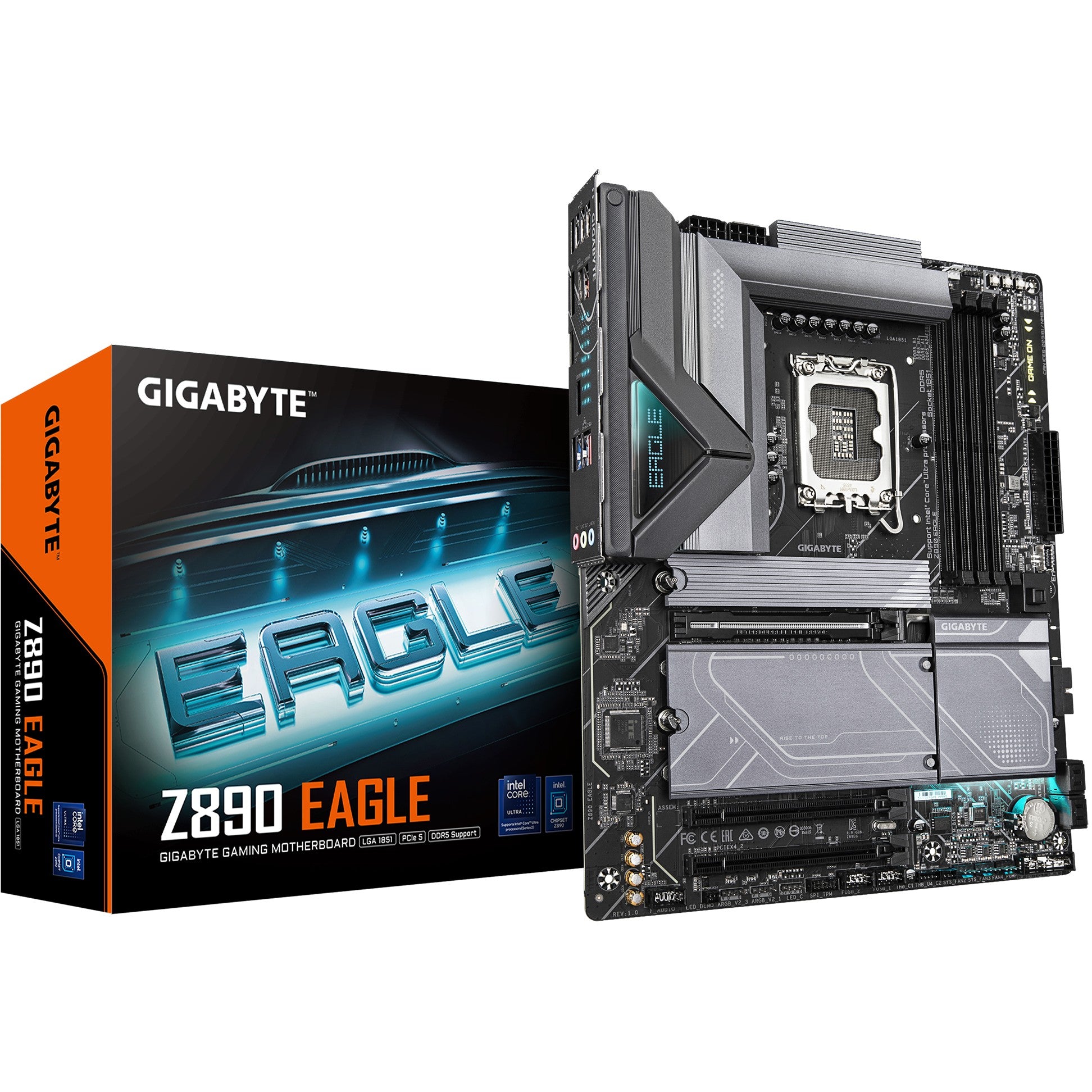 GIGABYTE Z890 EAGLE matična ploča - Podržava Intel Core Ultra (Serija 2) procesore. 14+1+2 fazni VRM. Do 8800MHz DDR5 (OC). 1x PCIe 5.0 M.2 + 3x PCIe 4.0 M.2. 2.5GbE LAN. USB4. Intel. LGA 1851 (Socket V1). Intel Core Ultra (Serija 2). LGA 1851. 256 GB DDR5 SDRAM.