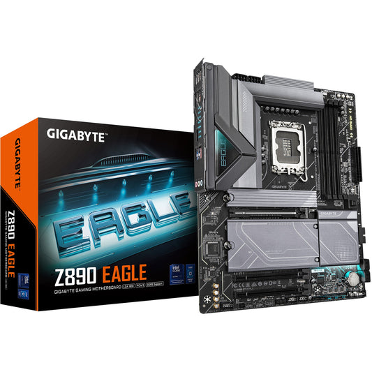 GIGABYTE Z890 EAGLE matična ploča - Podržava Intel Core Ultra (Serija 2) procesore. 14+1+2 fazni VRM. Do 8800MHz DDR5 (OC). 1x PCIe 5.0 M.2 + 3x PCIe 4.0 M.2. 2.5GbE LAN. USB4. Intel. LGA 1851 (Socket V1). Intel Core Ultra (Serija 2). LGA 1851. 256 GB DDR5 SDRAM.