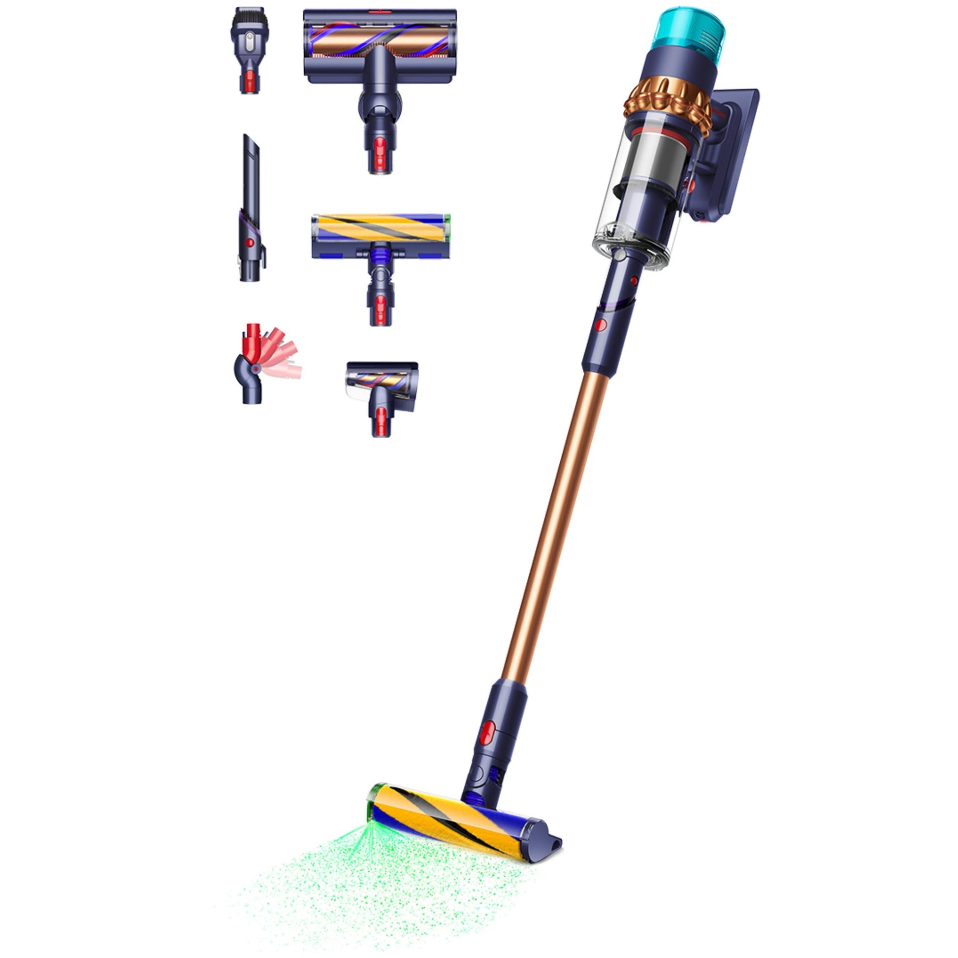 Dyson Gen5 Detect. Bez vrećice. Plavi. Bakarni. Suhi. HEPA. Ciklonski. Tvrdi pod.
